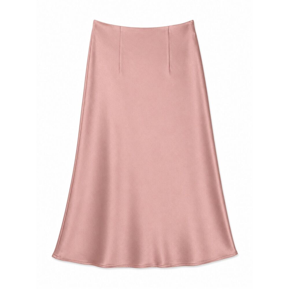 Milly Midi Skirt Sz M Mila Bias Satin Pink Elastic Waist Fairy Balletcore Whimsy